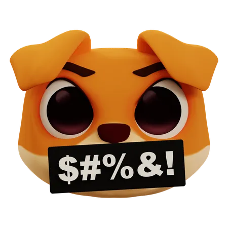 Dog Curse Emoji  3D Icon
