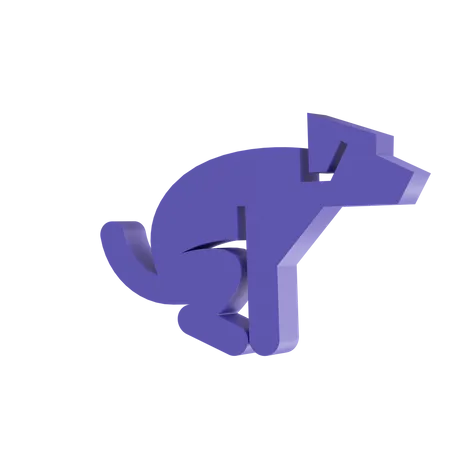 Dog Head And Bone 3 D 3D Icon