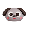 3d dog face illustration
