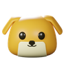 dog head 3d logos