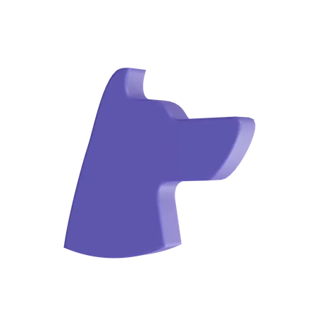 Dog Head And Bone 3 D 3D Icon