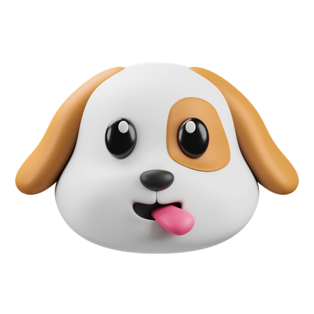 Dog Head Emoji  3D Icon