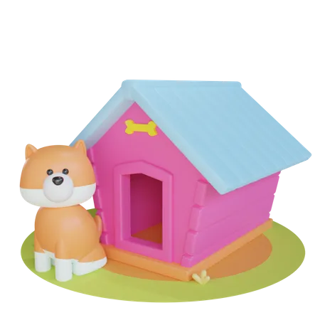 3 D Cute Dog House 3D Icon