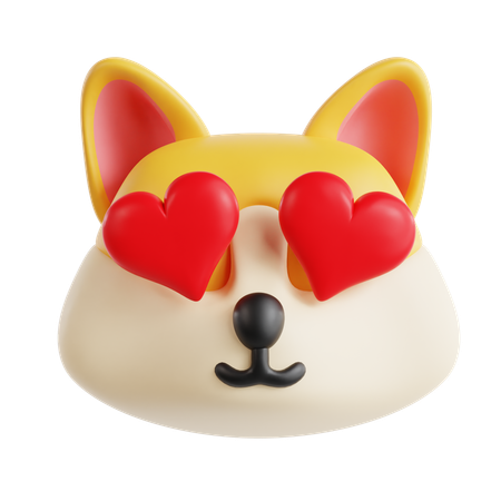 Dog In Love Emoji  3D Icon