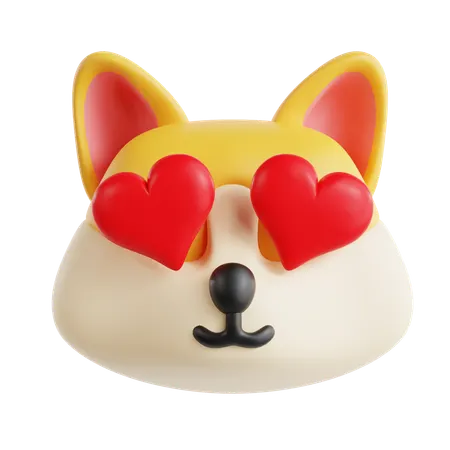 Dog In Love Emoji  3D Icon