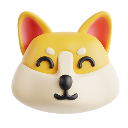 Dog Smiling Face Emoji  3D Icon