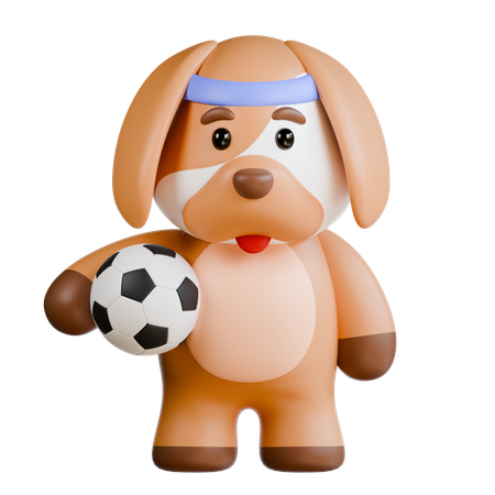 Dog Soccer Activity  3D Illustration