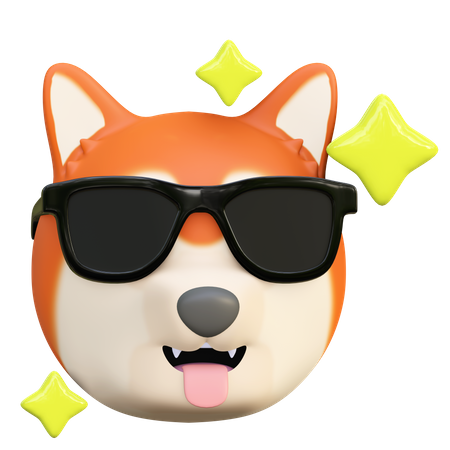 Dog wearing black glasses  3D Emoji