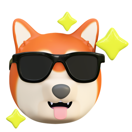 Dog wearing black glasses  3D Icon