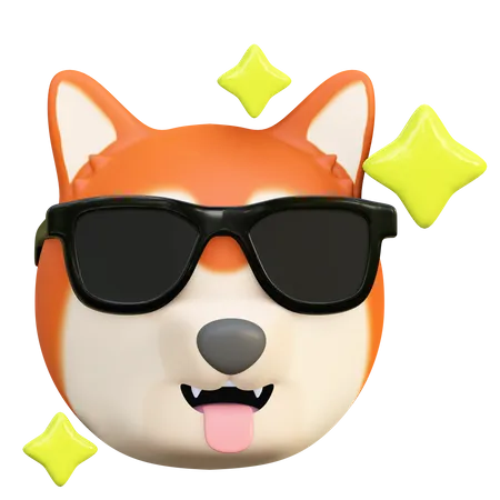 Dog wearing black glasses  3D Emoji