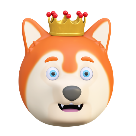 Dog wearing crown  3D Icon