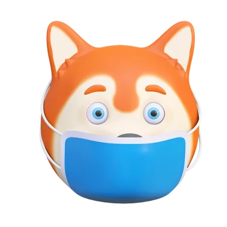 Dog wearing mask  3D Emoji