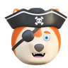 3d pirate dog logo