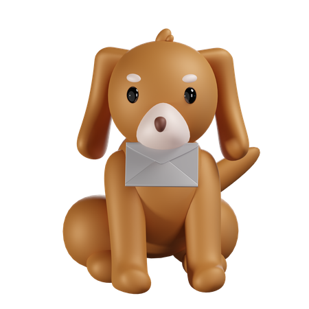 Dog With Mail  3D Icon