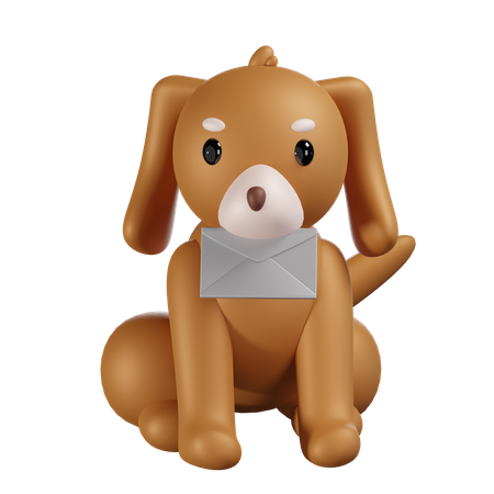 Dog With Mail  3D Icon