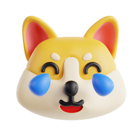 Dog With Tears Of Joy Emoji  3D Icon