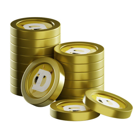 Doge Coin Stacks  3D Icon