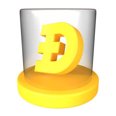 Doge Crypto Coin  3D Illustration