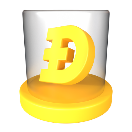 Doge Crypto Coin 3D Illustration
