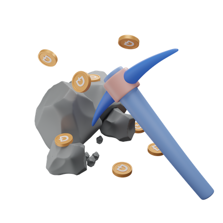 Mineração de moedas doge  3D Icon