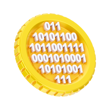Dogecoin binário  3D Icon