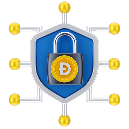 Bloqueio dogecoin  3D Icon