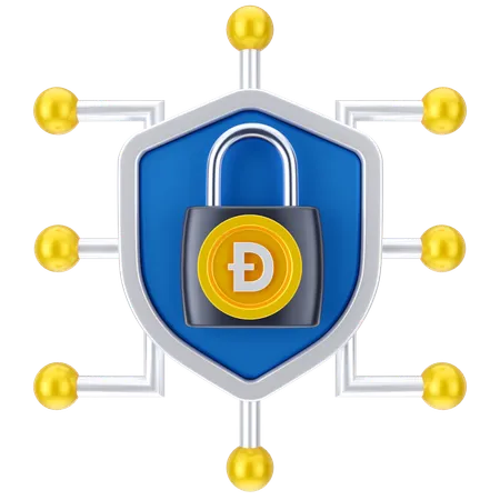 Bloqueio dogecoin  3D Icon