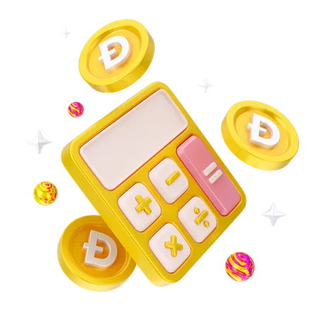 Dogecoin Calculation  3D Icon