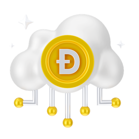 Dogecoin Cloud Network  3D Icon