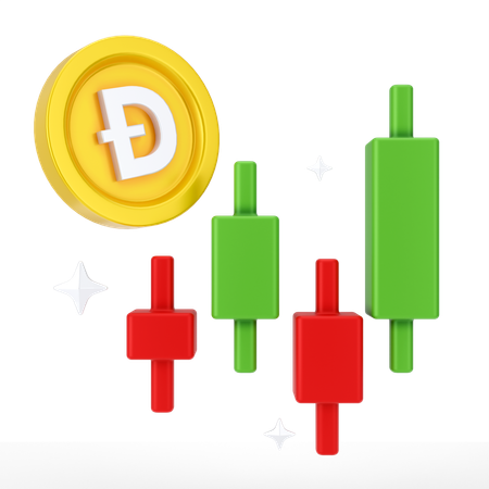 Crescimento do dogecoin  3D Icon