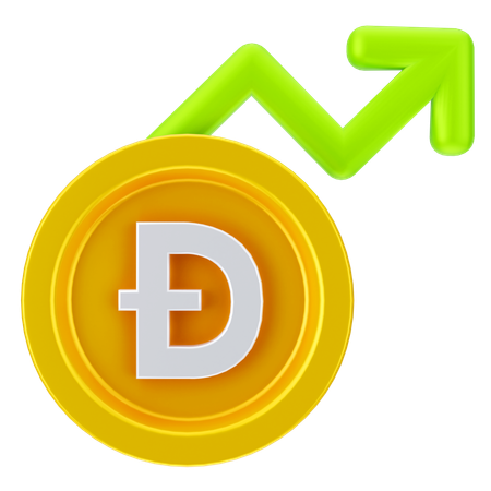 Crescimento do dogecoin  3D Icon