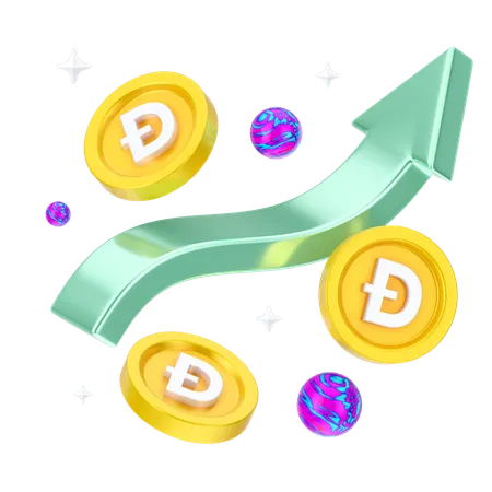 Crescimento do dogecoin  3D Icon