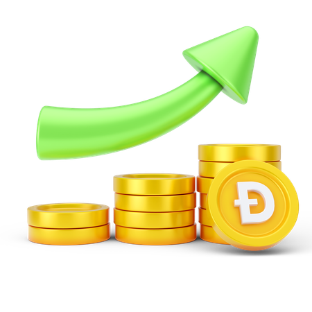 Crescimento do dogecoin  3D Icon