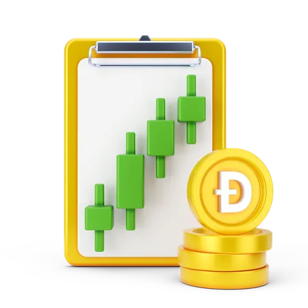 Relatório de crescimento do dogecoin  3D Icon