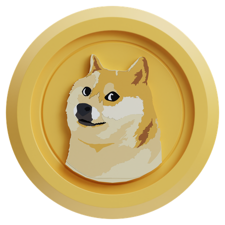 Dogecoin Criptomoeda  3D Icon