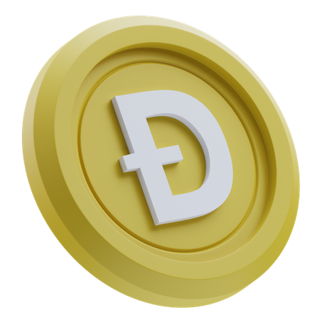 Criptomoeda dogecoin  3D Icon