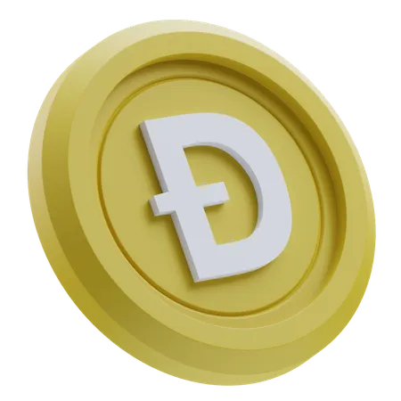 Criptomoeda dogecoin  3D Icon