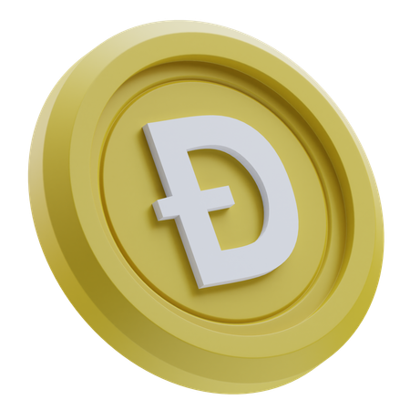 Crypto-monnaie dogecoin  3D Icon