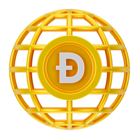 Dogecoin global  3D Icon