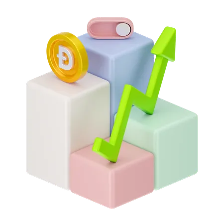 Dogecoin Growth  3D Icon