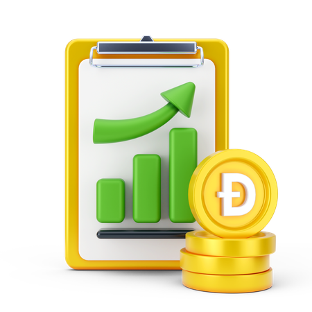 Dogecoin Growth Report  3D Icon