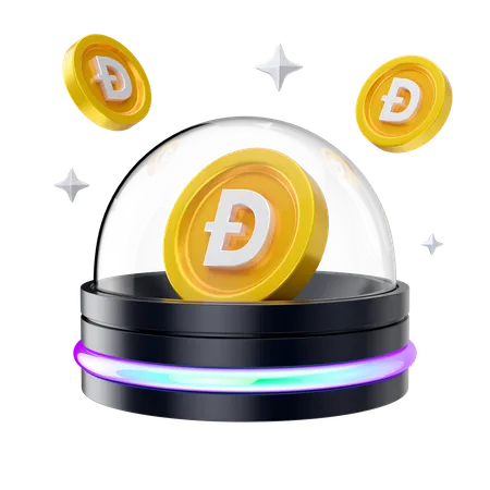 도지코인 홀로그램  3D Icon