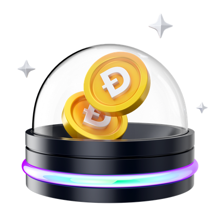 Dogecoin Hologram  3D Icon