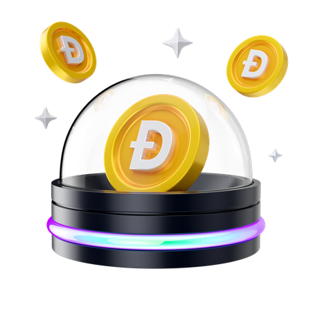 Dogecoin Hologram  3D Icon