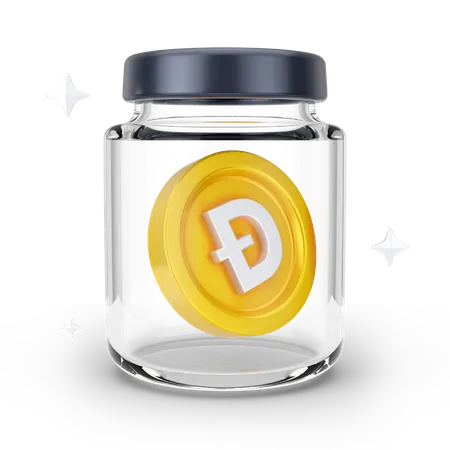 Frasco de dogecoin  3D Icon