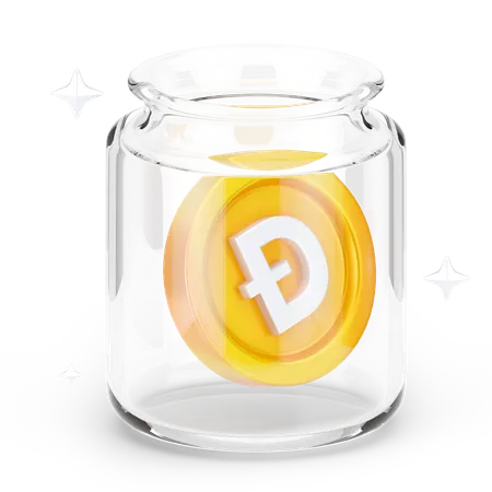 Frasco de dogecoin  3D Icon