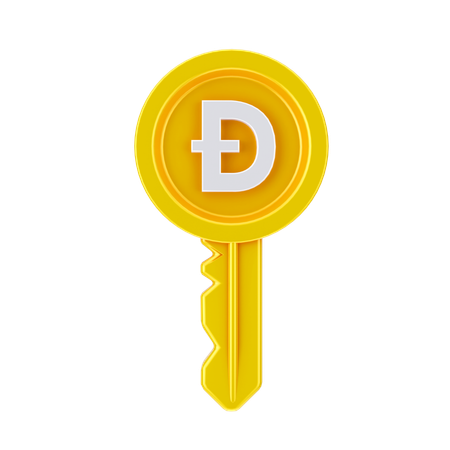 Dogecoin Key  3D Icon