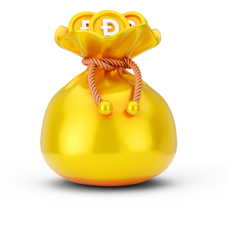 Bolsa de moedas dogecoin  3D Icon