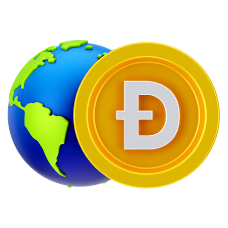 Dogecoin mondial  3D Icon