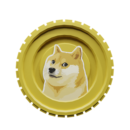 Moneda dogecoin  3D Illustration